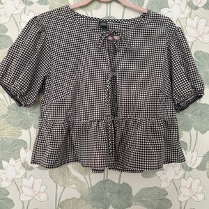 Wild Fable Black and White Gingham Blouse